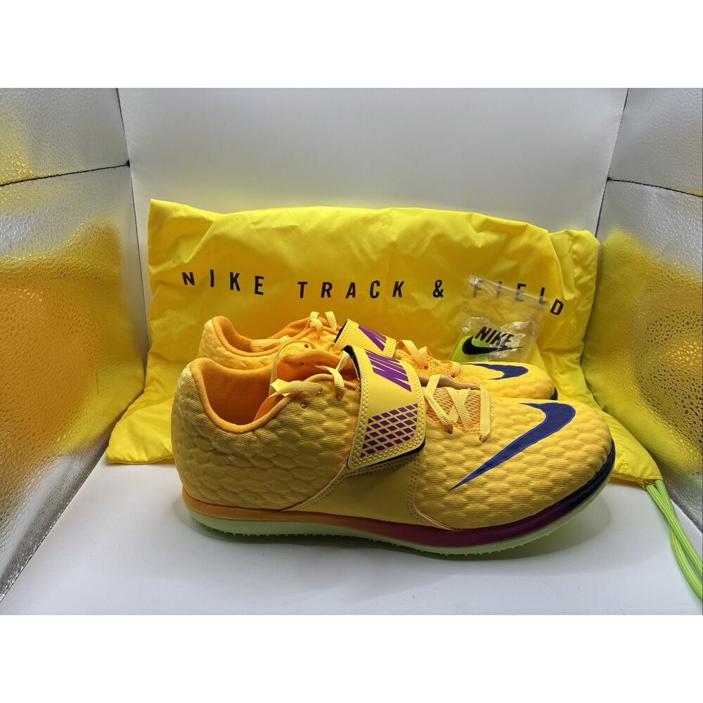 Nike High Jump Elite Track Shoes Mens Size 9.5 Yellow Citron Pulse FZ9636-800